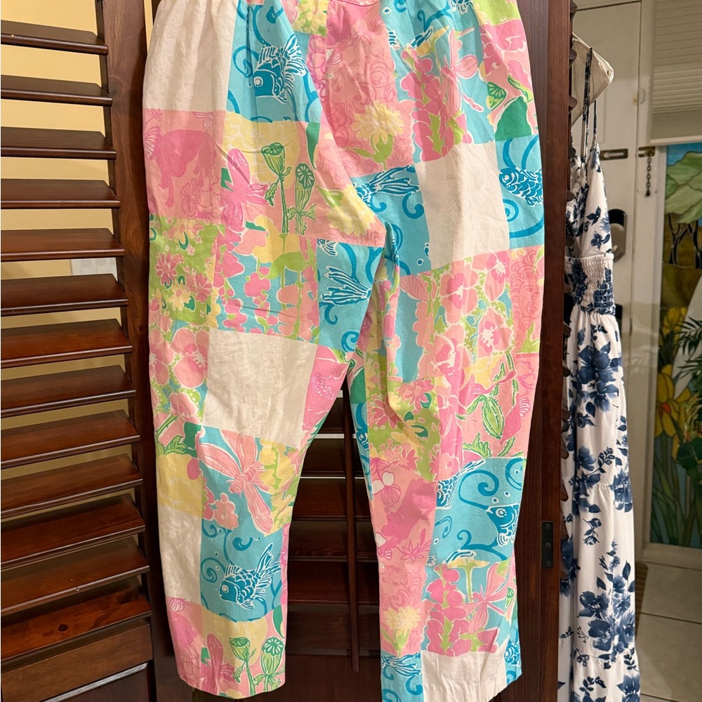 Lilly Pulitzer Colorful Patchwork Cropped Pants - Picture 2 of 7